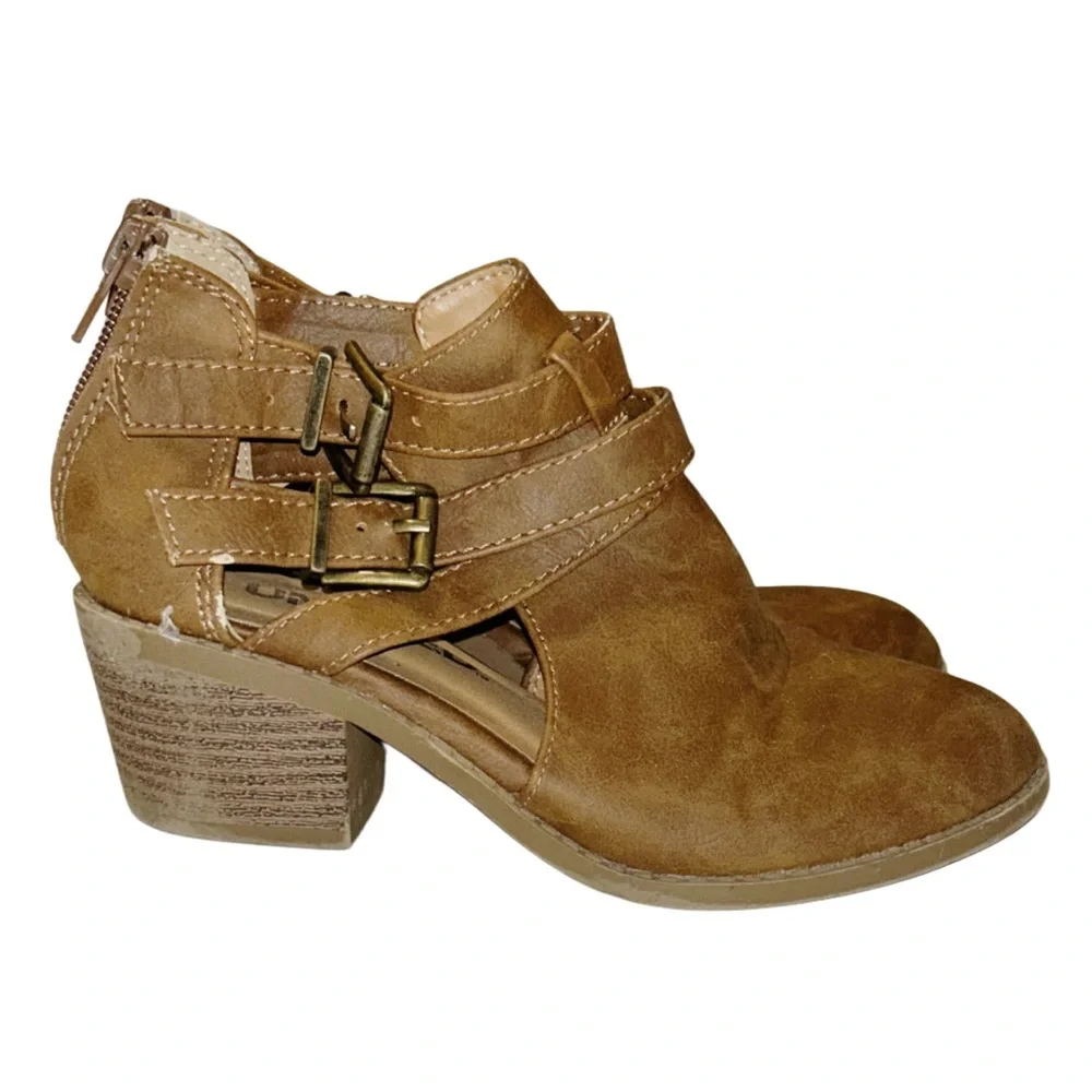 UNR8TED Girl's Brown Ankle Boots With Heel Size 1